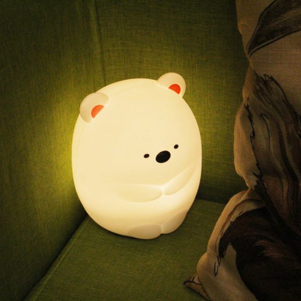 Squishy Silicone Hug Bear LED Night Light - Perfect Gift for Kids and Girls