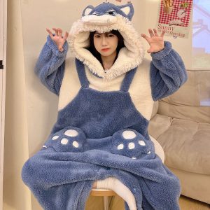 Kawaii Pajamas Jumpsuits Winter Sleepwear Warm Animal Unisex Cosplay Onesie - Image 2