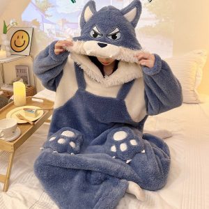 Kawaii Pajamas Jumpsuits Winter Sleepwear Warm Animal Unisex Cosplay Onesie - Image 5