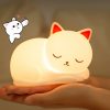 Squishy Silicone Napping Cat LED Night Light - Perfect Gift for Kids and Girls - Image 2