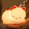 Squishy Silicone Napping Cat LED Night Light - Perfect Gift for Kids and Girls - Image 3