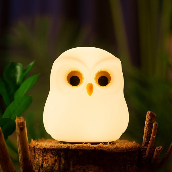 Squishy Silicone Little Owl LED Night Light - Perfect Gift for Kids and Girls