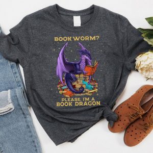 Dragon Book Shirt  Bookworm Shirt  Reading Shirt  Reading Lover Shirt - Image 2