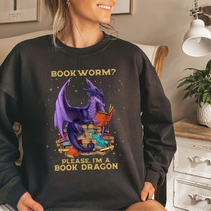 Dragon Book Shirt  Bookworm Shirt  Reading Shirt  Reading Lover Shirt - Image 3