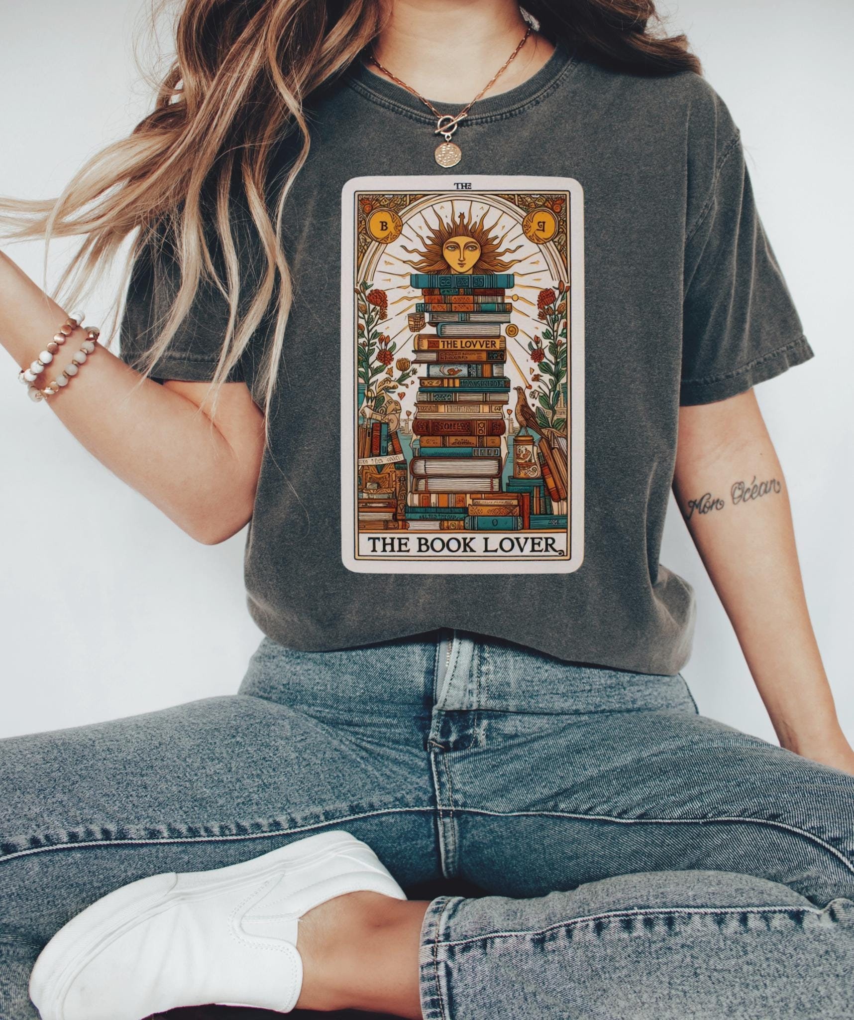 Comfort Colors The Book Lover Tarot Card Shirt   Vintage Bookish Shirt  Mystical T-Shirt  Book Lover Gift