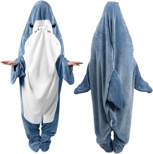 Blue Shark Cartoon Blanket Sleeping Bag Onesies